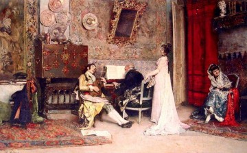  mundo Pintura - La lección de música dama realista Raimundo de Madrazo y Garreta